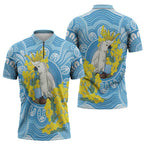 World Diabetes Day Australia Zipper Polo Shirt Yellow-crested Cockatoo Golden Wattle Aboriginal - Aussie Hoodie