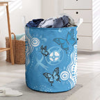 World Diabetes Day Australia Laundry Basket Blue Ribbon Butterfly Aboriginal Art - Aussie Hoodie