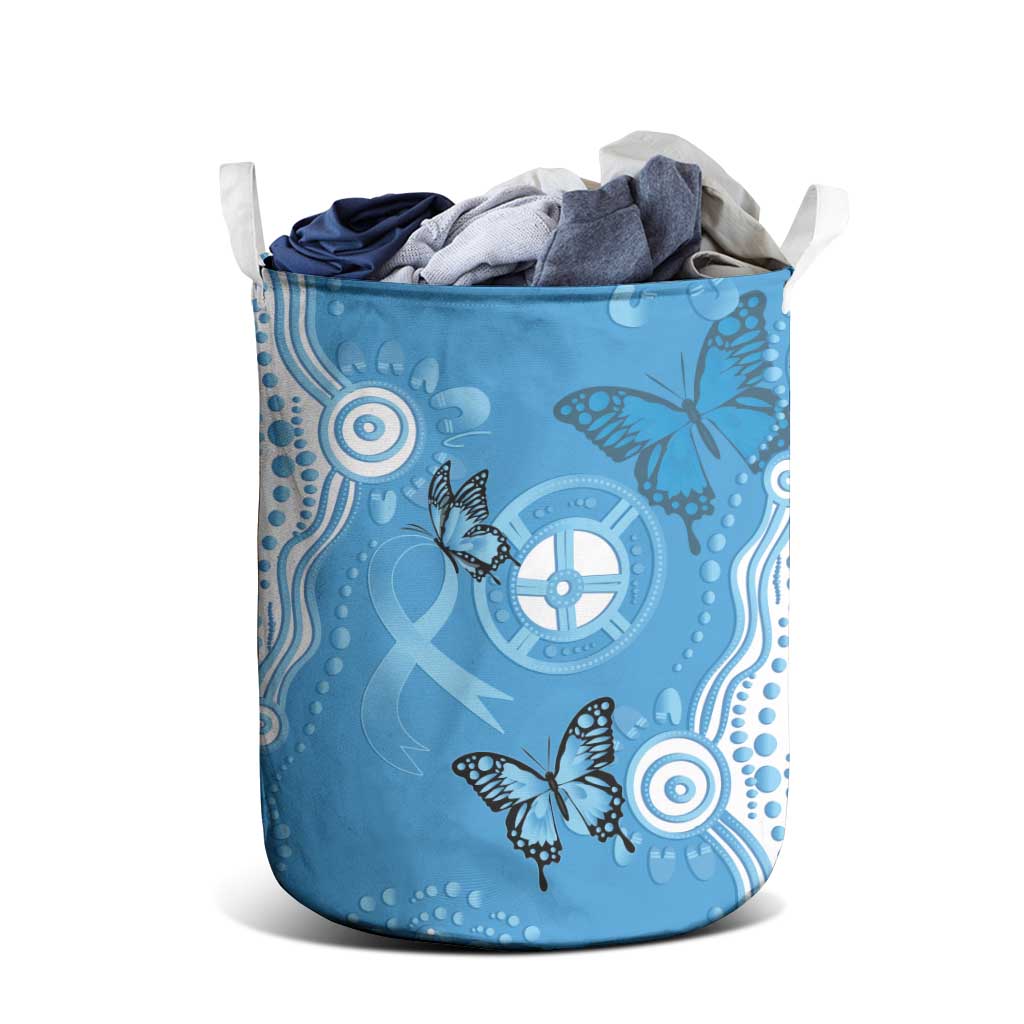 World Diabetes Day Australia Laundry Basket Blue Ribbon Butterfly Aboriginal Art - Aussie Hoodie