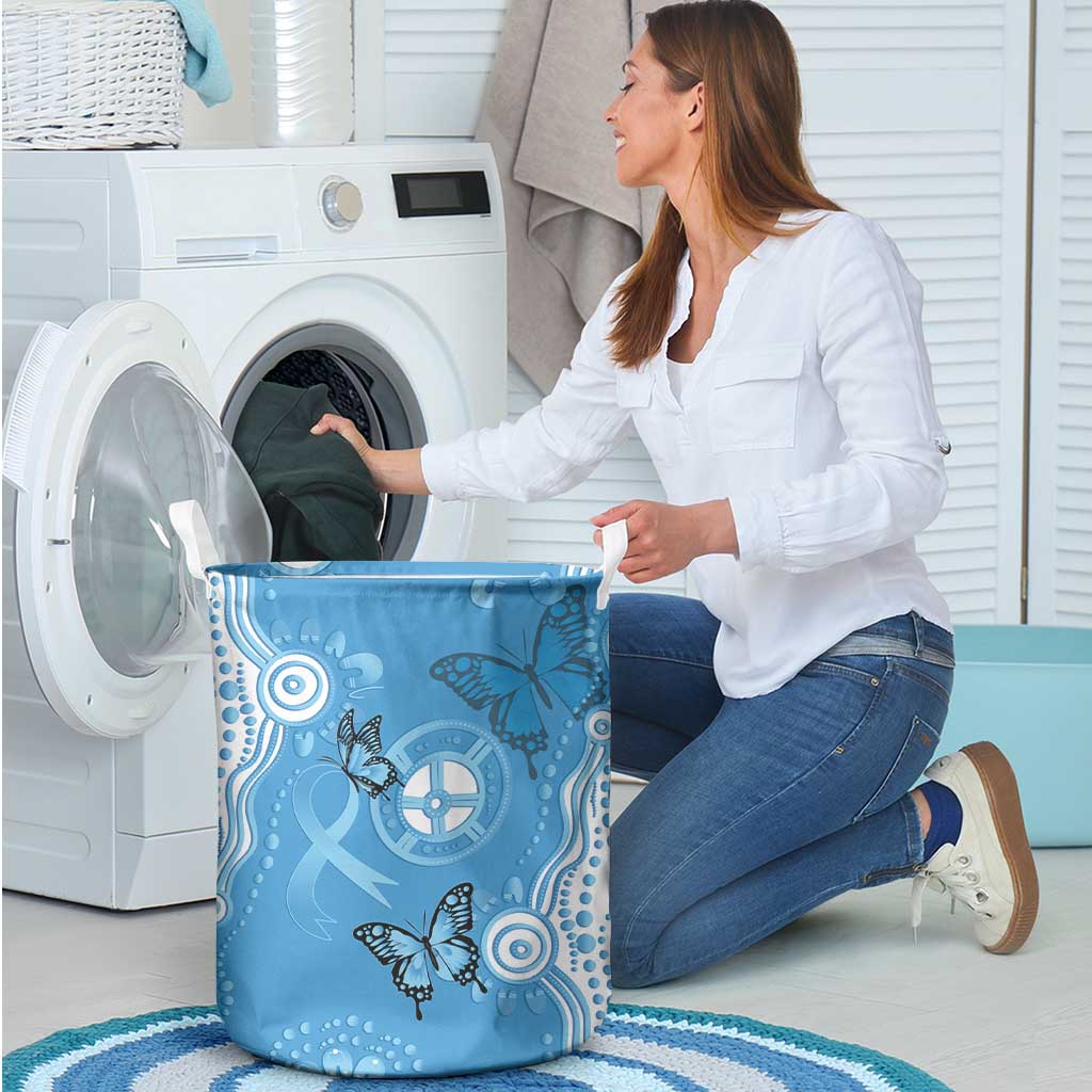 World Diabetes Day Australia Laundry Basket Blue Ribbon Butterfly Aboriginal Art - Aussie Hoodie