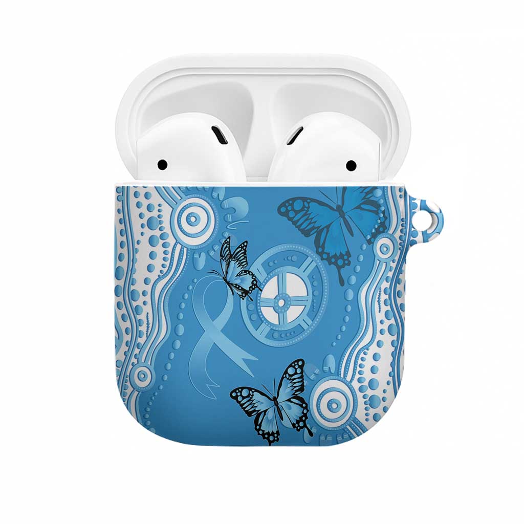 World Diabetes Day Australia AirPods Case Blue Ribbon Butterfly Aboriginal Art - Aussie Hoodie