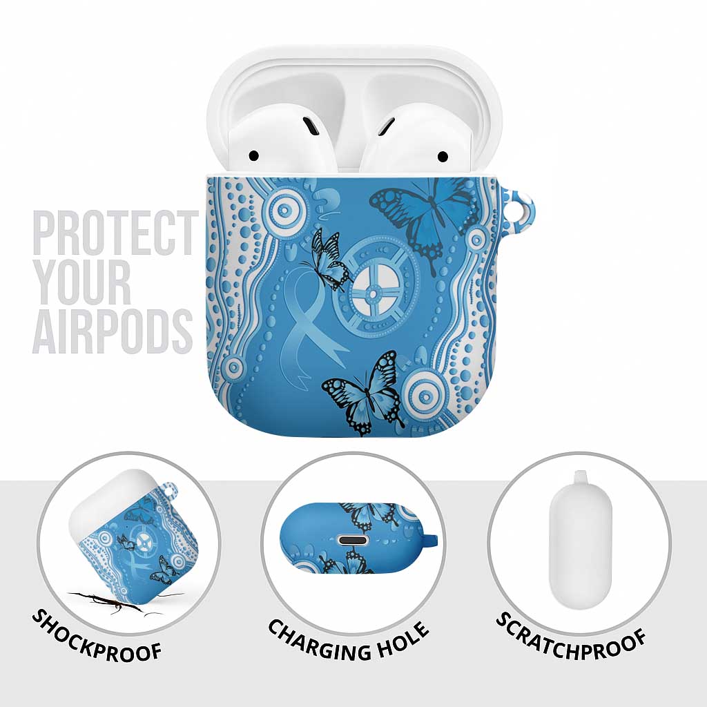 World Diabetes Day Australia AirPods Case Blue Ribbon Butterfly Aboriginal Art - Aussie Hoodie