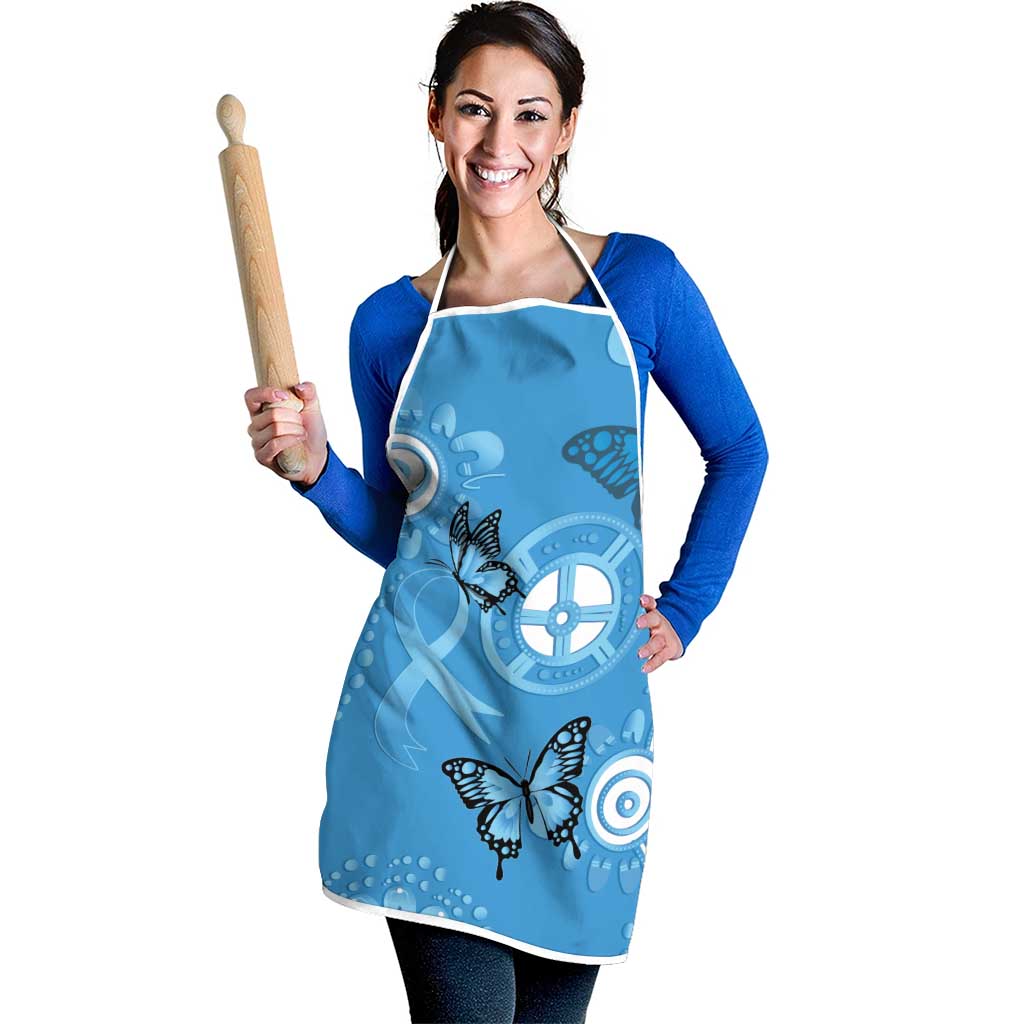 World Diabetes Day Australia Apron Blue Ribbon Butterfly Aboriginal Art - Aussie Hoodie