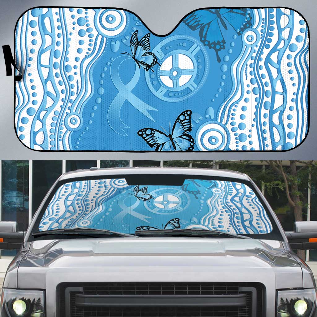World Diabetes Day Australia Auto Sun Shade Blue Ribbon Butterfly Aboriginal Art - Aussie Hoodie