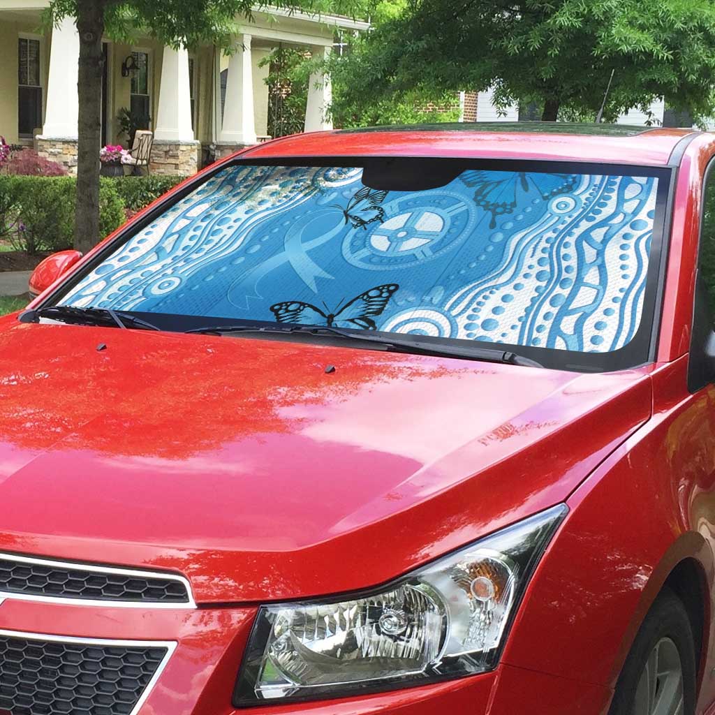 World Diabetes Day Australia Auto Sun Shade Blue Ribbon Butterfly Aboriginal Art - Aussie Hoodie
