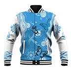 World Diabetes Day Australia Baseball Jacket Blue Ribbon Butterfly Aboriginal Art - Aussie Hoodie