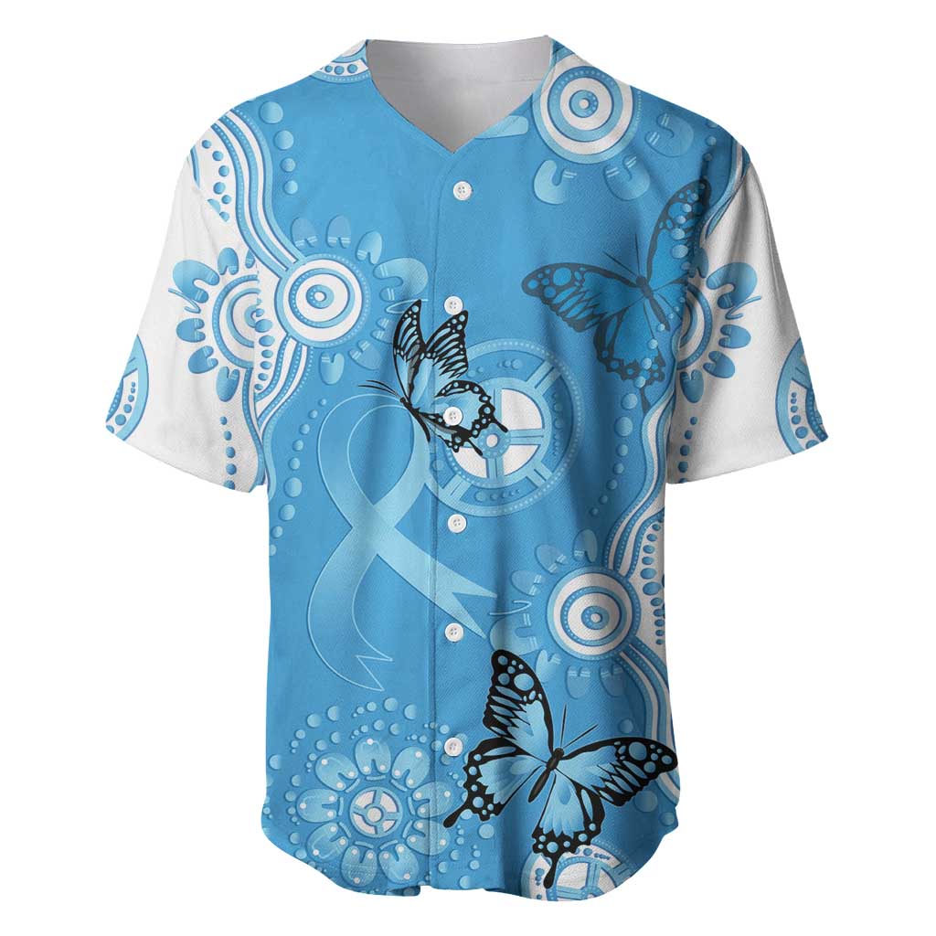World Diabetes Day Australia Baseball Jersey Blue Ribbon Butterfly Aboriginal Art - Aussie Hoodie