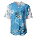 World Diabetes Day Australia Baseball Jersey Blue Ribbon Butterfly Aboriginal Art - Aussie Hoodie