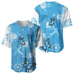 World Diabetes Day Australia Baseball Jersey Blue Ribbon Butterfly Aboriginal Art - Aussie Hoodie