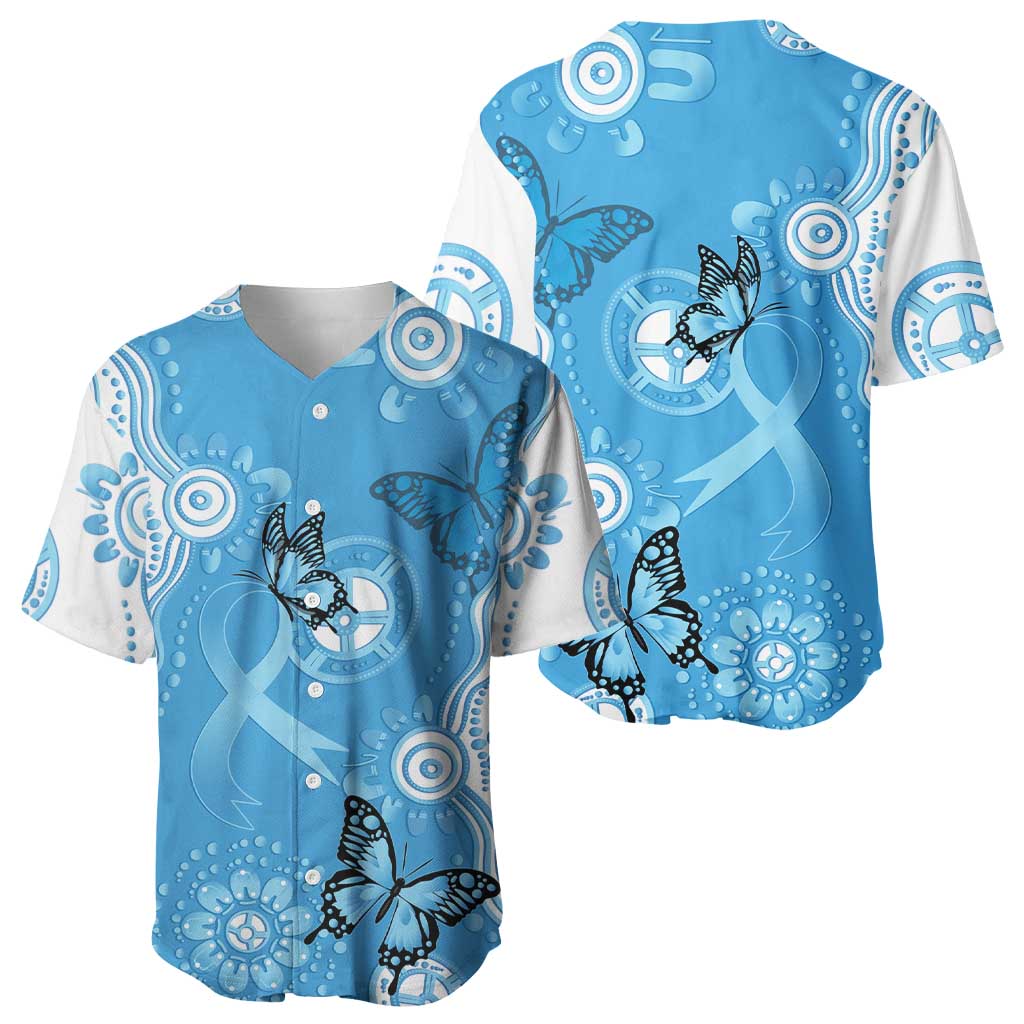 World Diabetes Day Australia Baseball Jersey Blue Ribbon Butterfly Aboriginal Art - Aussie Hoodie