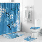 World Diabetes Day Australia Bathroom Set Blue Ribbon Butterfly Aboriginal Art - Aussie Hoodie