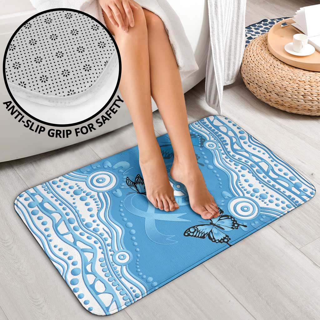 World Diabetes Day Australia Bathroom Set Blue Ribbon Butterfly Aboriginal Art - Aussie Hoodie