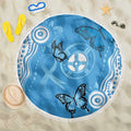 World Diabetes Day Australia Beach Blanket Blue Ribbon Butterfly Aboriginal Art - Aussie Hoodie