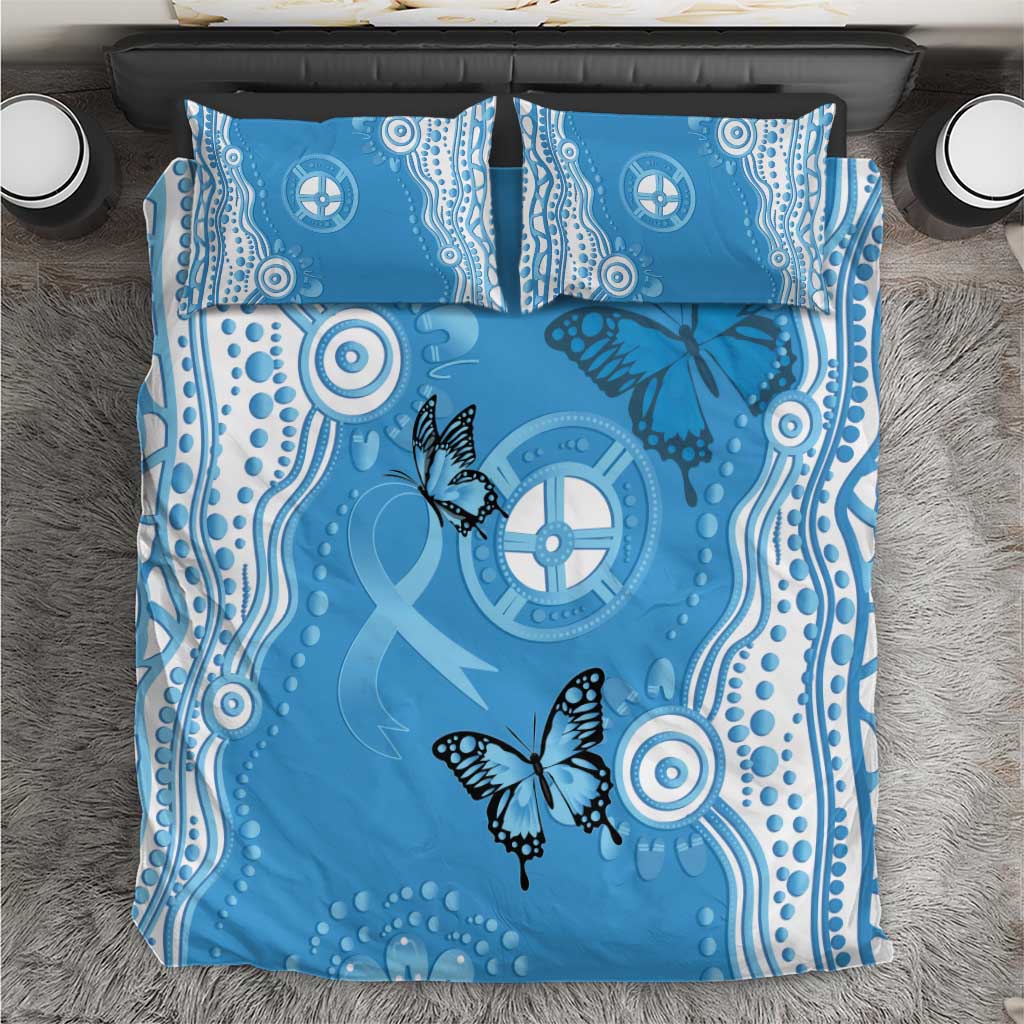 World Diabetes Day Australia Bedding Set Blue Ribbon Butterfly Aboriginal Art - Aussie Hoodie