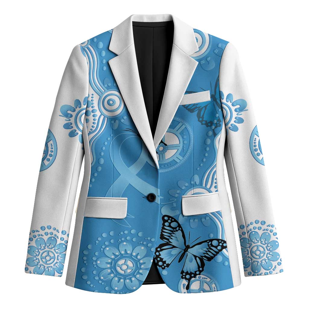 World Diabetes Day Australia Blazer Blue Ribbon Butterfly Aboriginal Art - Aussie Hoodie