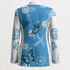 World Diabetes Day Australia Blazer Blue Ribbon Butterfly Aboriginal Art - Aussie Hoodie