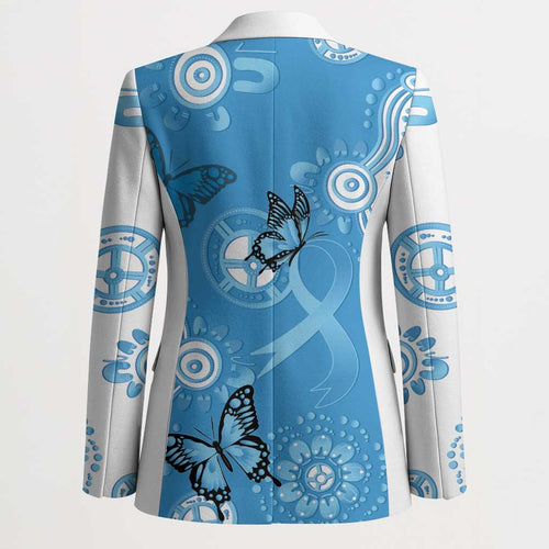 World Diabetes Day Australia Blazer Blue Ribbon Butterfly Aboriginal Art - Aussie Hoodie
