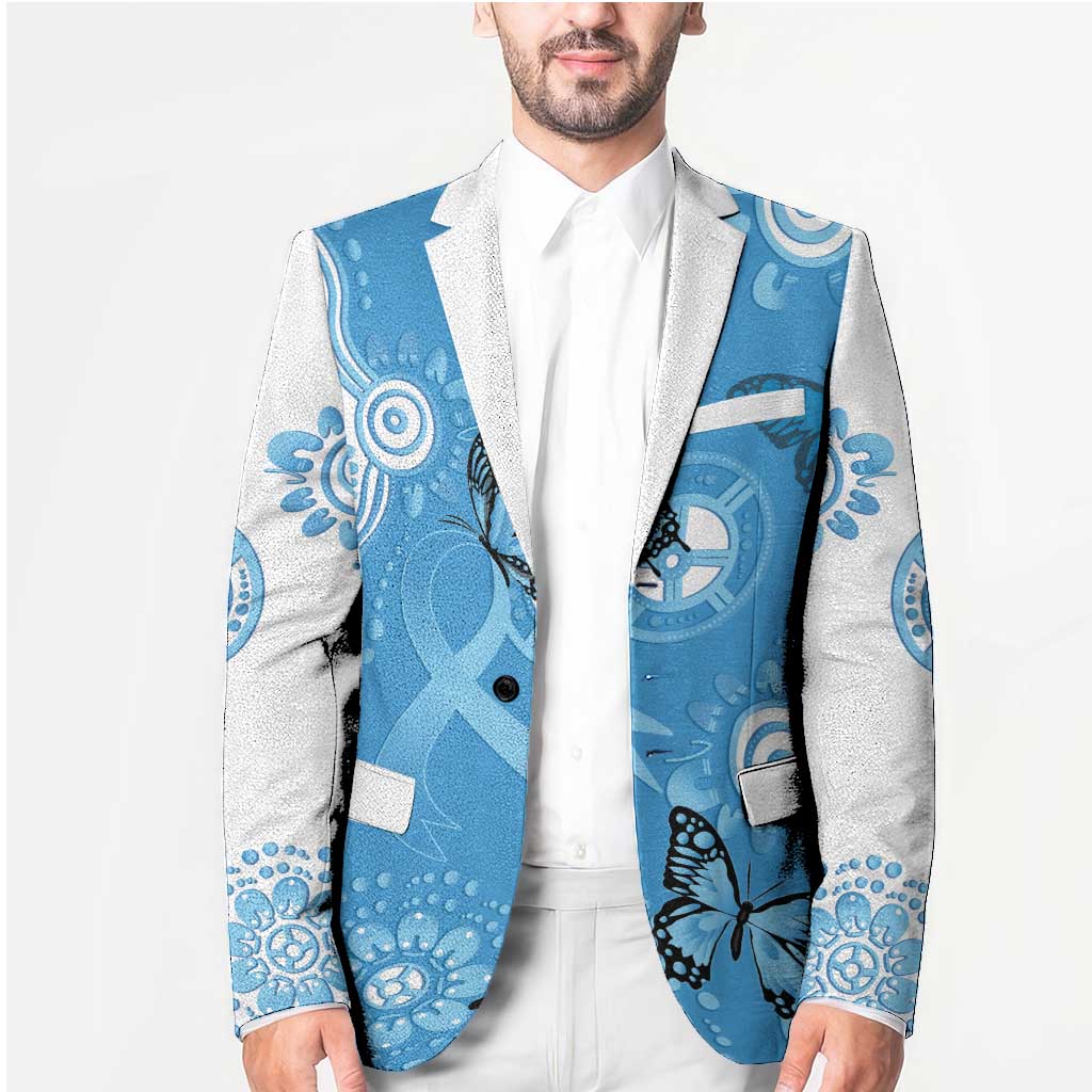 World Diabetes Day Australia Blazer Blue Ribbon Butterfly Aboriginal Art - Aussie Hoodie