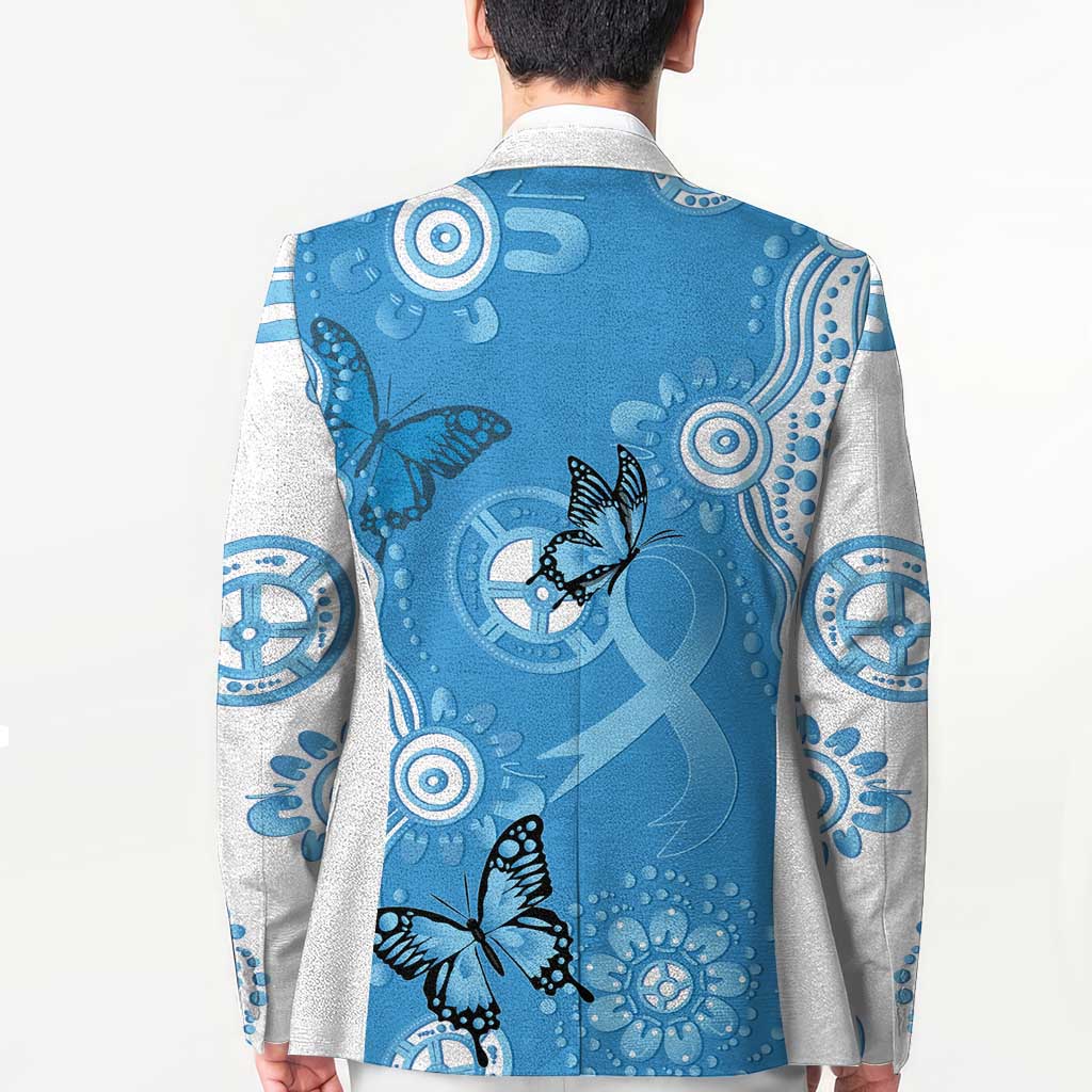 World Diabetes Day Australia Blazer Blue Ribbon Butterfly Aboriginal Art - Aussie Hoodie