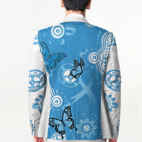 World Diabetes Day Australia Blazer Blue Ribbon Butterfly Aboriginal Art - Aussie Hoodie