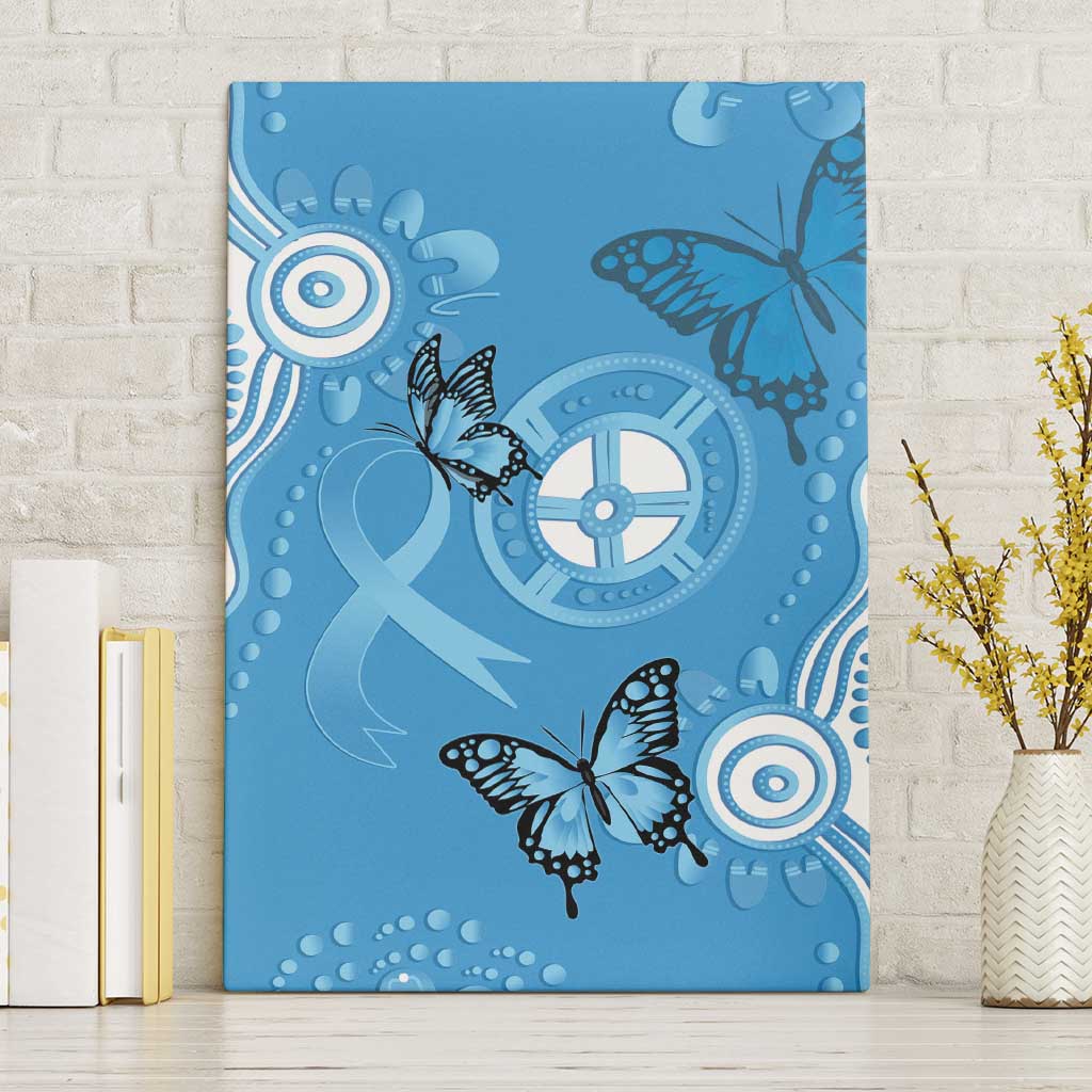 World Diabetes Day Australia Canvas Wall Art Blue Ribbon Butterfly Aboriginal Art - Aussie Hoodie