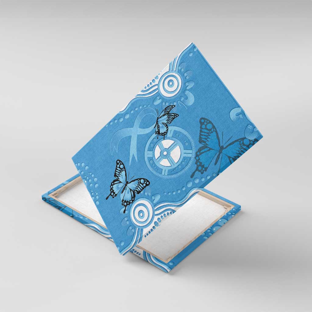 World Diabetes Day Australia Canvas Wall Art Blue Ribbon Butterfly Aboriginal Art - Aussie Hoodie