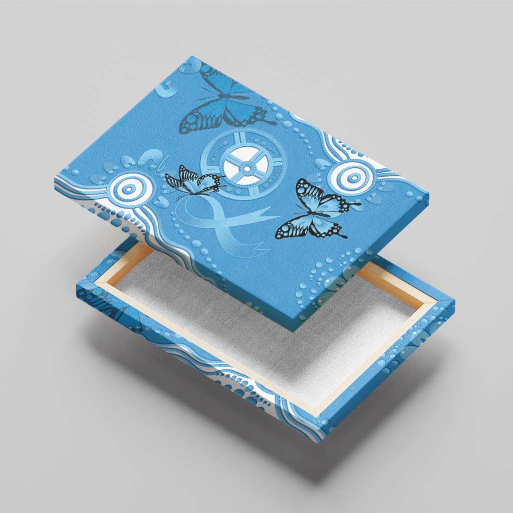 World Diabetes Day Australia Canvas Wall Art Blue Ribbon Butterfly Aboriginal Art - Aussie Hoodie