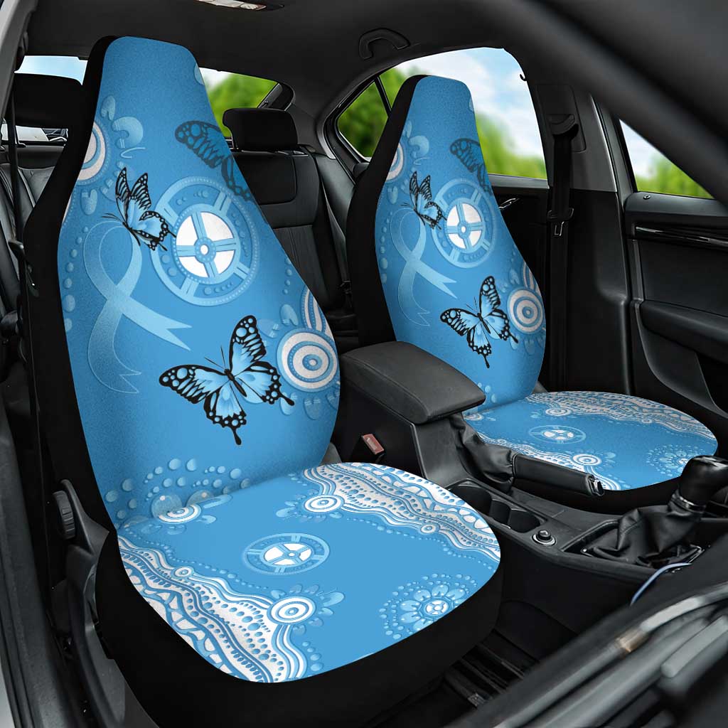 World Diabetes Day Australia Car Seat Cover Blue Ribbon Butterfly Aboriginal Art - Aussie Hoodie