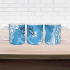 World Diabetes Day Australia Ceramic Mug Blue Ribbon Butterfly Aboriginal Art - Aussie Hoodie