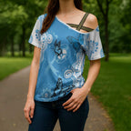 World Diabetes Day Australia Cross Shoulder Shirt Blue Ribbon Butterfly Aboriginal Art - Aussie Hoodie