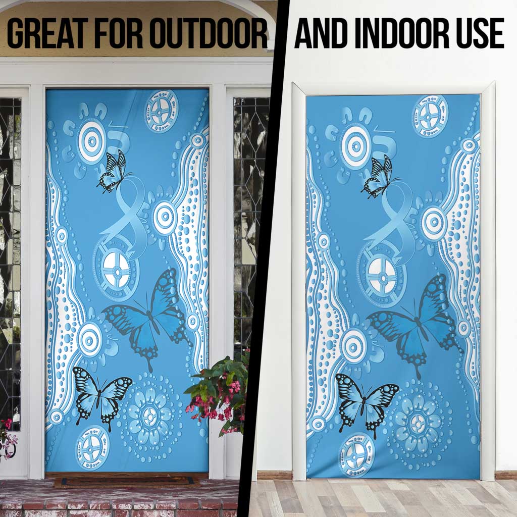 World Diabetes Day Australia Door Cover Blue Ribbon Butterfly Aboriginal Art - Aussie Hoodie