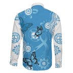 World Diabetes Day Australia Family Matching Long Sleeve Bodycon Dress and Hawaiian Shirt Blue Ribbon Butterfly Aboriginal Art - Aussie Hoodie