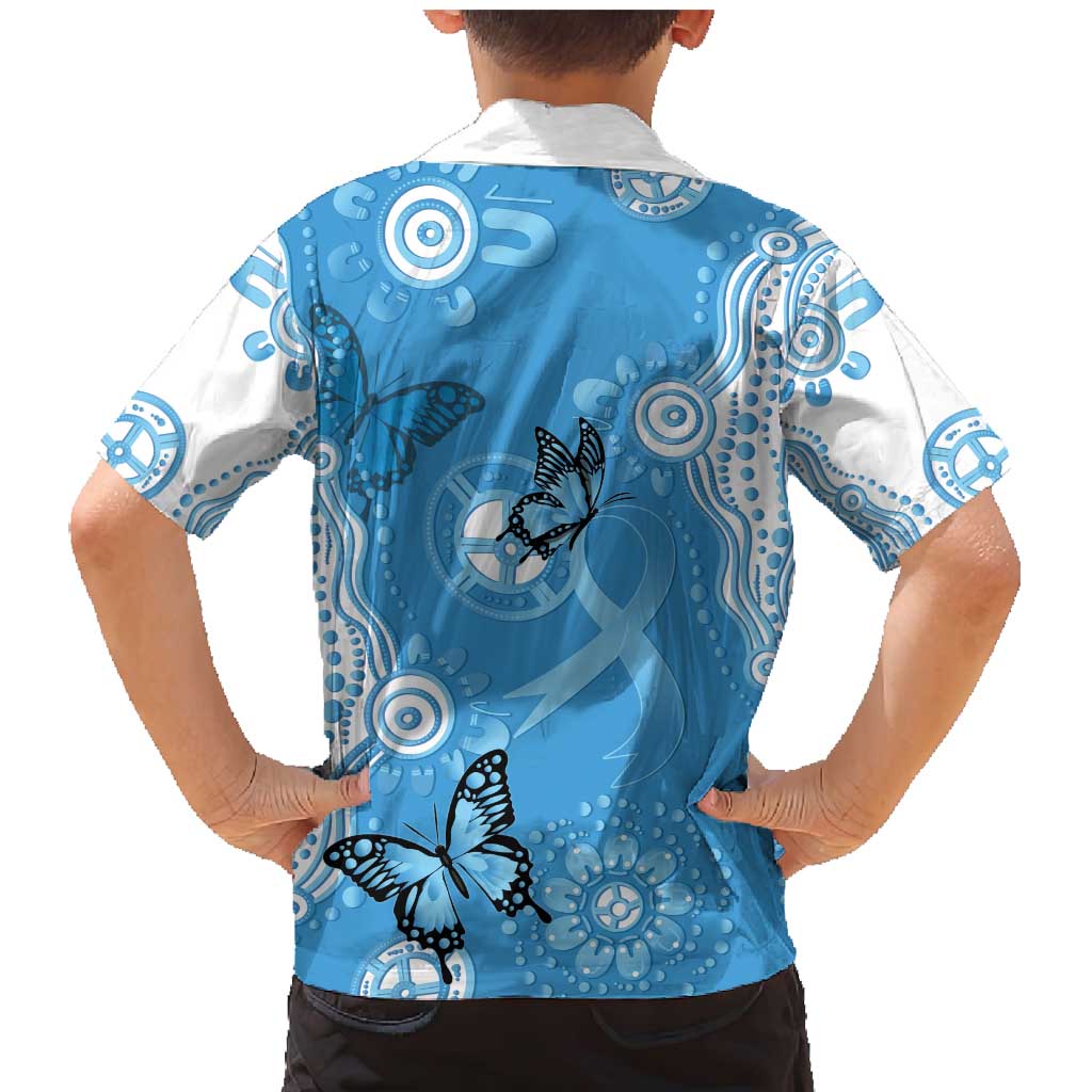 World Diabetes Day Australia Family Matching Mermaid Dress and Hawaiian Shirt Blue Ribbon Butterfly Aboriginal Art - Aussie Hoodie