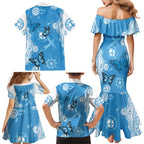 World Diabetes Day Australia Family Matching Mermaid Dress and Hawaiian Shirt Blue Ribbon Butterfly Aboriginal Art - Aussie Hoodie