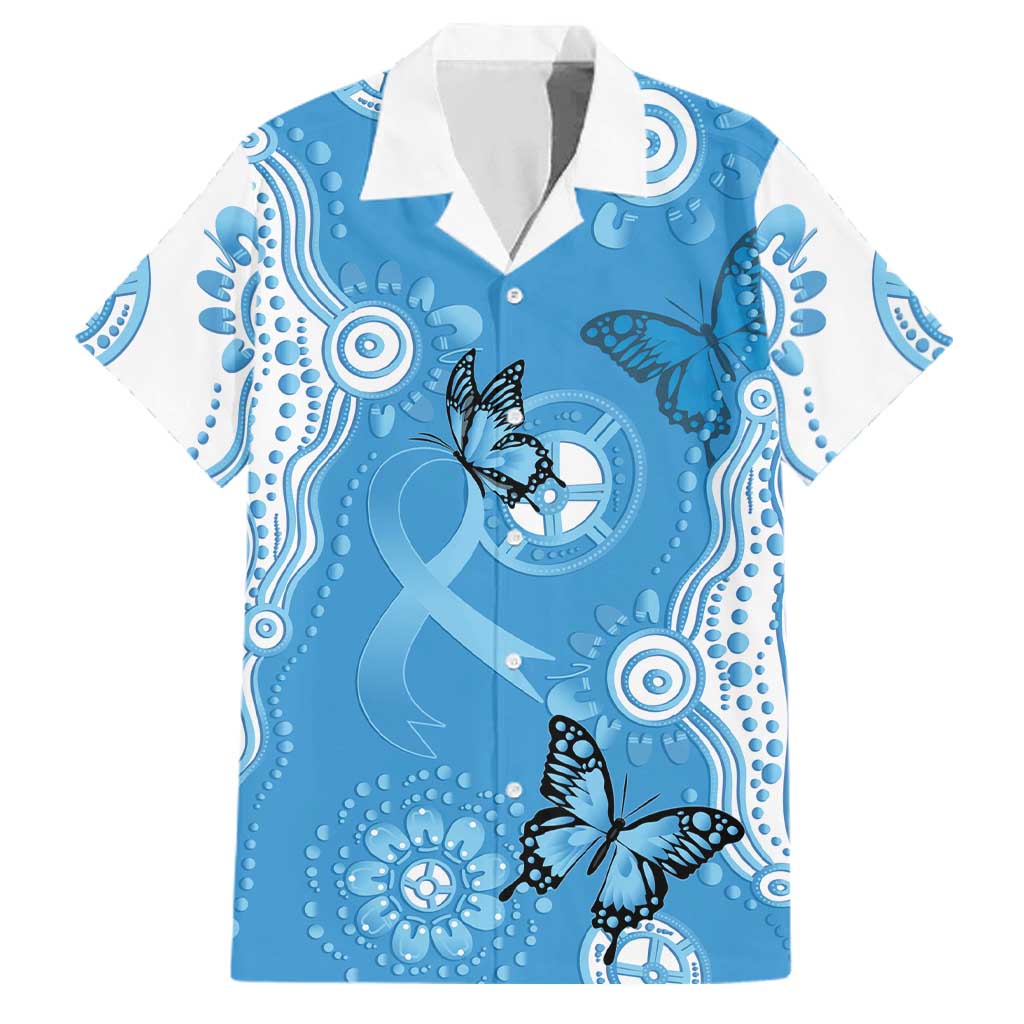World Diabetes Day Australia Family Matching Short Sleeve Bodycon Dress and Hawaiian Shirt Blue Ribbon Butterfly Aboriginal Art - Aussie Hoodie