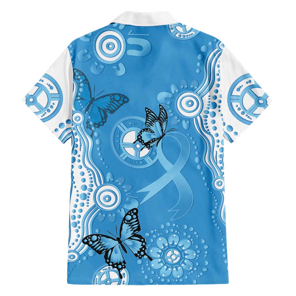 World Diabetes Day Australia Family Matching Short Sleeve Bodycon Dress and Hawaiian Shirt Blue Ribbon Butterfly Aboriginal Art - Aussie Hoodie