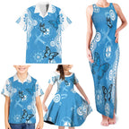 World Diabetes Day Australia Family Matching Tank Maxi Dress and Hawaiian Shirt Blue Ribbon Butterfly Aboriginal Art - Aussie Hoodie