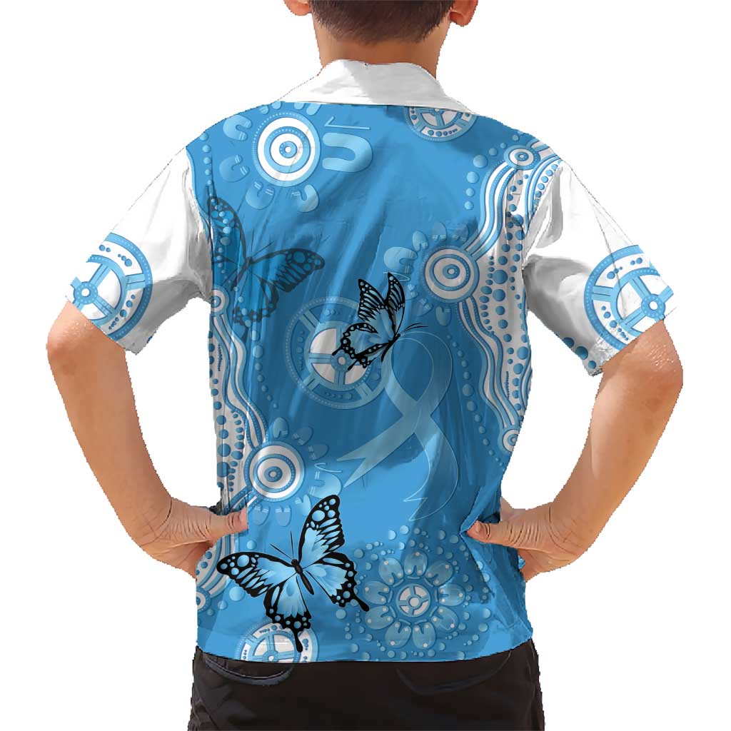 World Diabetes Day Australia Family Matching Tank Maxi Dress and Hawaiian Shirt Blue Ribbon Butterfly Aboriginal Art - Aussie Hoodie