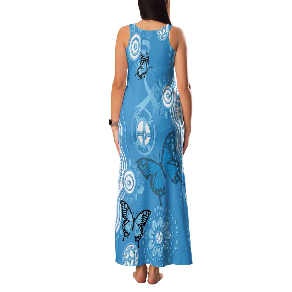 World Diabetes Day Australia Family Matching Tank Maxi Dress and Hawaiian Shirt Blue Ribbon Butterfly Aboriginal Art - Aussie Hoodie