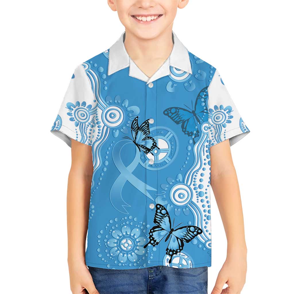 World Diabetes Day Australia Family Matching Tank Maxi Dress and Hawaiian Shirt Blue Ribbon Butterfly Aboriginal Art - Aussie Hoodie