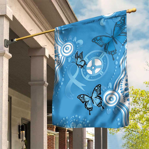 World Diabetes Day Australia Garden Flag Blue Ribbon Butterfly Aboriginal Art - Aussie Hoodie