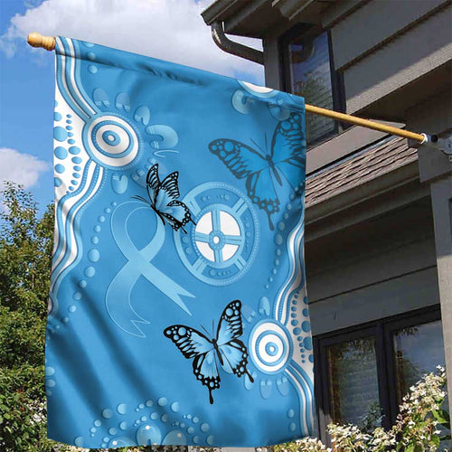 World Diabetes Day Australia Garden Flag Blue Ribbon Butterfly Aboriginal Art - Aussie Hoodie