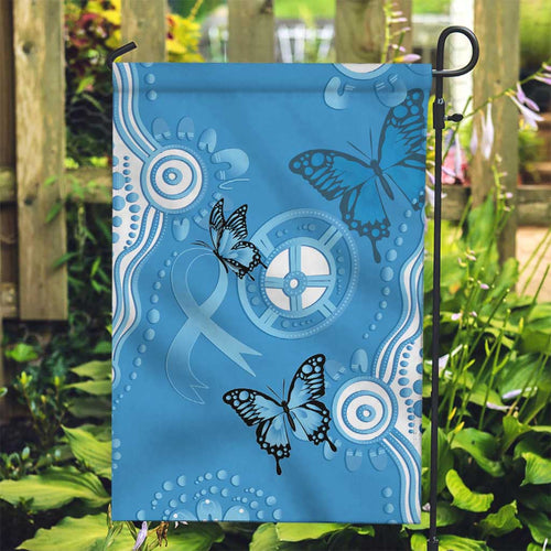World Diabetes Day Australia Garden Flag Blue Ribbon Butterfly Aboriginal Art - Aussie Hoodie