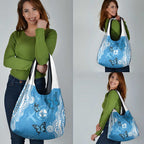 World Diabetes Day Australia Grocery Bag Blue Ribbon Butterfly Aboriginal Art - Aussie Hoodie