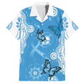 World Diabetes Day Australia Hawaiian Shirt Blue Ribbon Butterfly Aboriginal Art - Aussie Hoodie