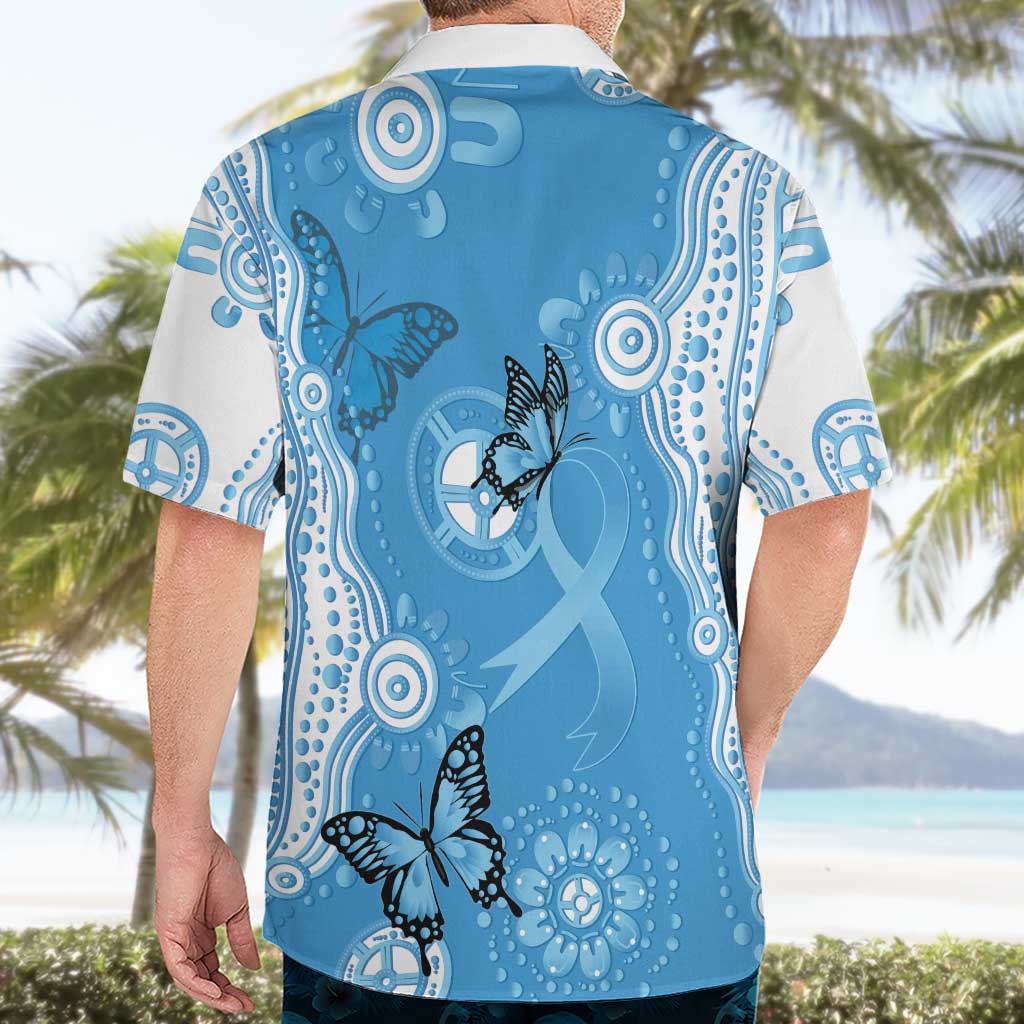 World Diabetes Day Australia Hawaiian Shirt Blue Ribbon Butterfly Aboriginal Art - Aussie Hoodie