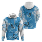 World Diabetes Day Australia Hoodie Blue Ribbon Butterfly Aboriginal Art - Aussie Hoodie