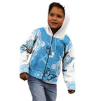 World Diabetes Day Australia Kid Hoodie Blue Ribbon Butterfly Aboriginal Art - Aussie Hoodie