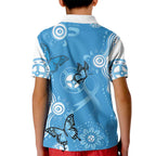 World Diabetes Day Australia Kid Polo Shirt Blue Ribbon Butterfly Aboriginal Art - Aussie Hoodie