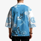 World Diabetes Day Australia Kimono Blue Ribbon Butterfly Aboriginal Art - Aussie Hoodie